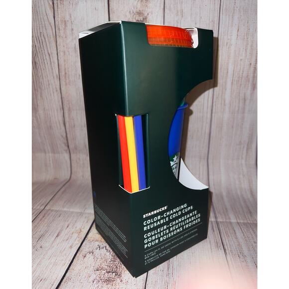 Starbucks 2020 Summer Color Changing Reusable Cold Cup Tumbler 24 oz Set of 5 - Picture 4 of 8